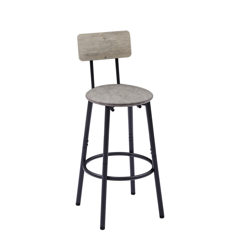 Tabouret de bar gris élégant avec tablette et pour le confort des tabourets de détente