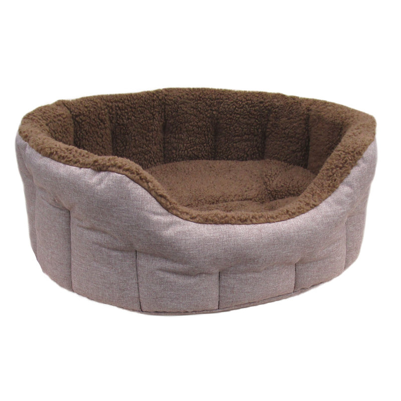 McLoud Polyester Pet Bed, 20cm H x 62cm W x 52cm D, Light Brown/Mushroom