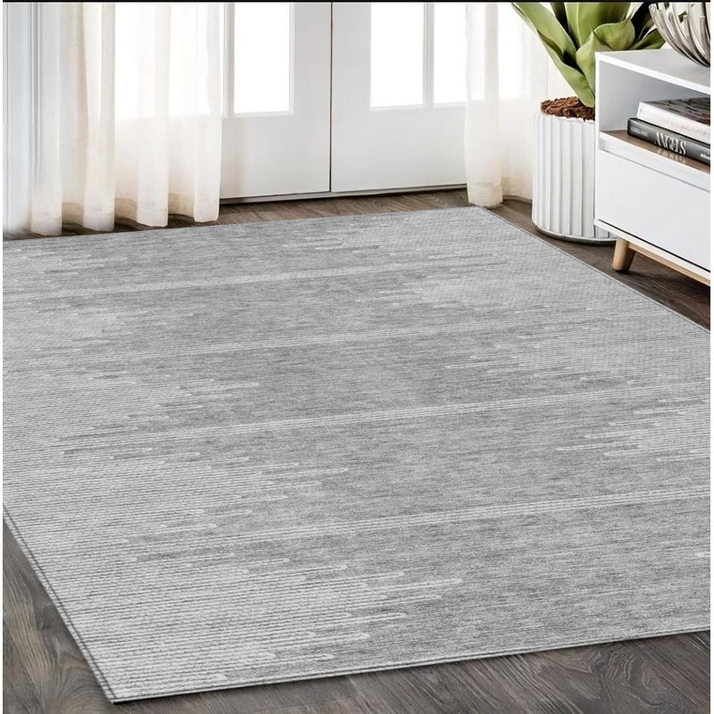 Tapis intérieur lavable abstrait ivoire 5 pi