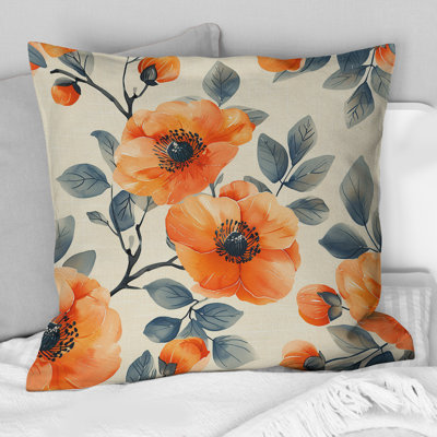 Floral Retro Harmony III - Coussin décoratif floral rétro