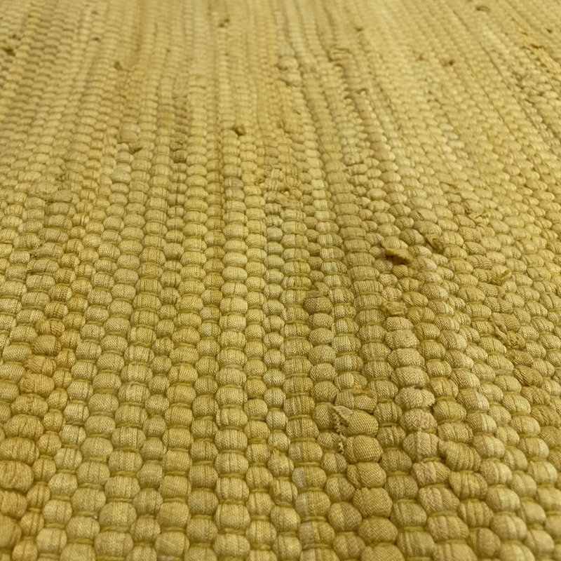 Ingrassellino Handmade Cotton & Jute Textured Throw Pillow, Yellow