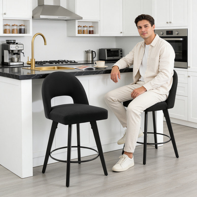 26" Swivel Counter & Bar Stool, Black
