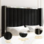 Base de lit grand Gerasim avec tête de lit haute de 57 po, lit plateforme tapissier en velours, noir-329664387-329664386
