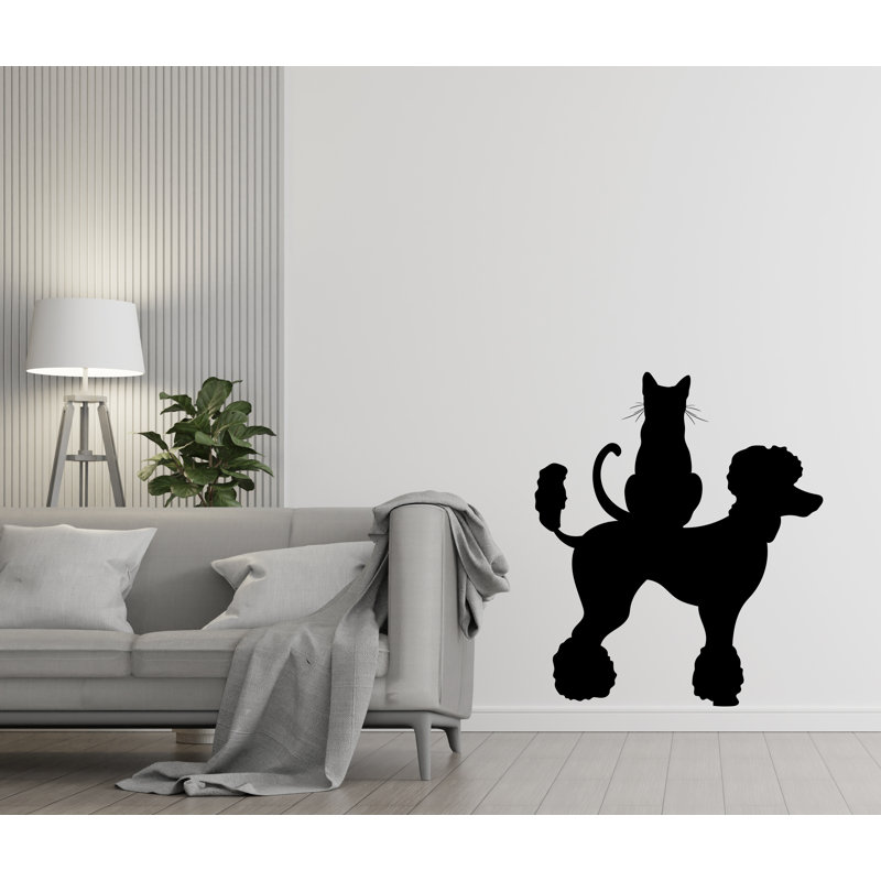 Adhésif décoratif chien et chat, décorations caniche, chats, animaux de compagnie, art mural, autocollant pour chat, amoureux des chats