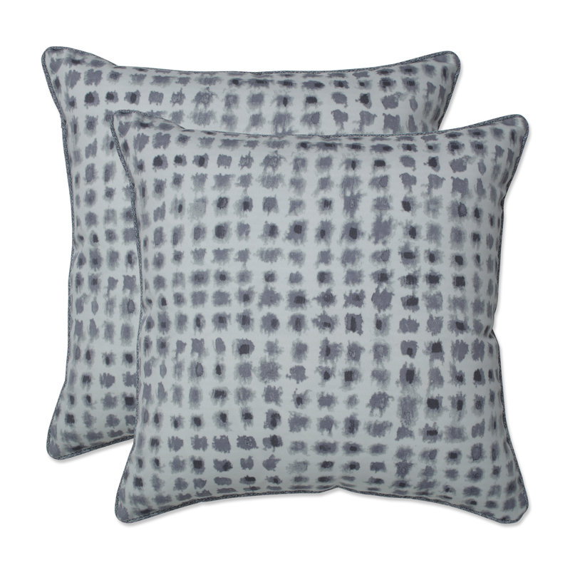 Alauda Frost Gray Watercolor Dot Throw Pillows Set