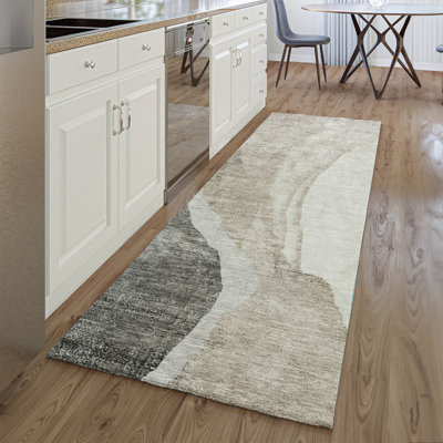Tapis gris anthracite lavable à la machine Premium Prisco