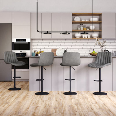 Adjustable Height Counter Stool with Metal Frame