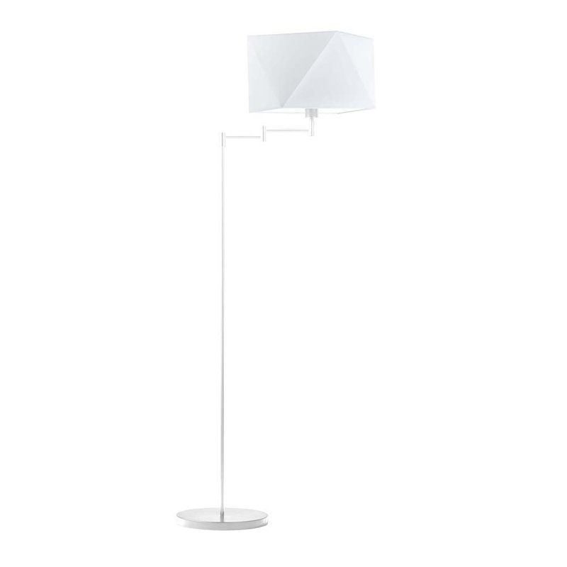 Glasper 163cm Swing Arm Floor Lamp, White, White