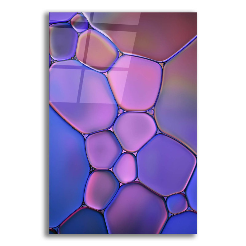 Ivy Bronx 'Purple Stained Glass' By Cora Niele, Acrylic Glass Wall Art, 24"X36", H 16 po x l 12 po x P 0,13 po
