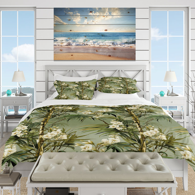 Ensemble de housse de couette Bamboo Elegance, Housse de couette pour grand lit et 2 taies décor