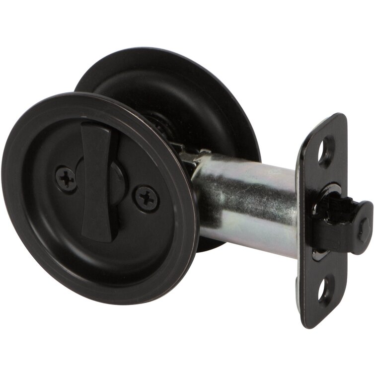 Round Polished Chrome Hall/Closet Passage Sliding Pocket Door Lock