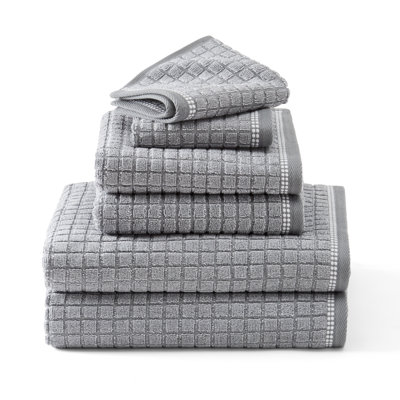 Ensemble de carreaux de fenêtre texturés 6 pièces Town & Country Country EverlyDay, 2 salles de bain, 2 lavabos, 2 lavages, 100% coton