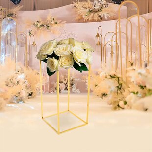 1 pc Wedding Flower Feather Ball Floral Stand Silve 20 Inch USA Seller