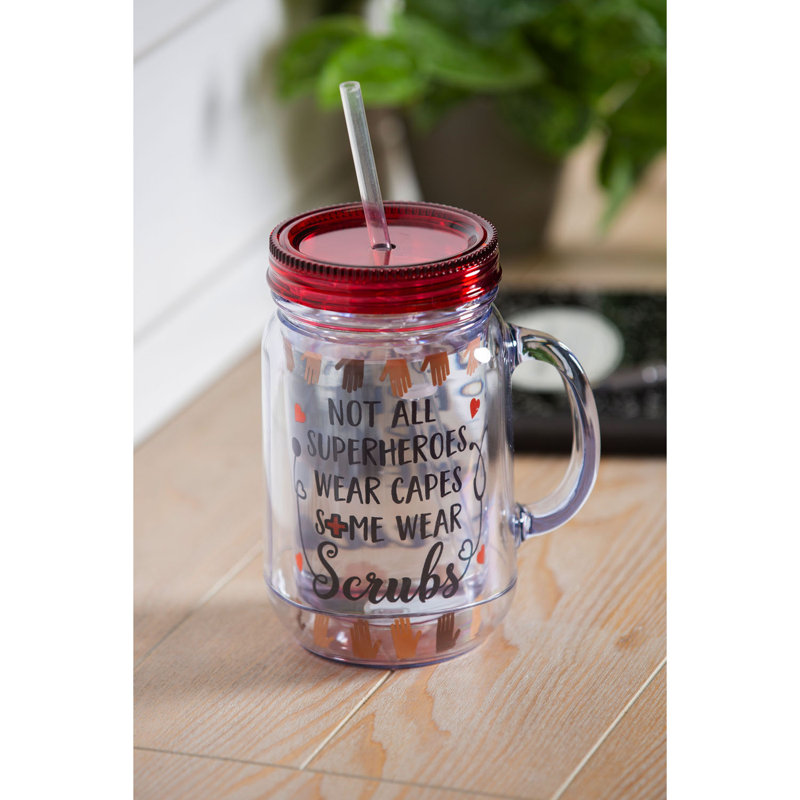 SantaClara 20oz. Acrylic Mason Jar