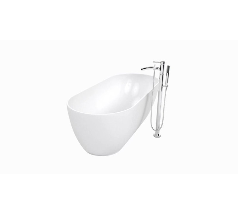 Melissa 60'' White Freestanding Acrylic Soaking Bathtub
