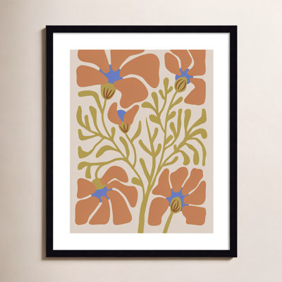 Expressive Abstract House Plant Orange Print