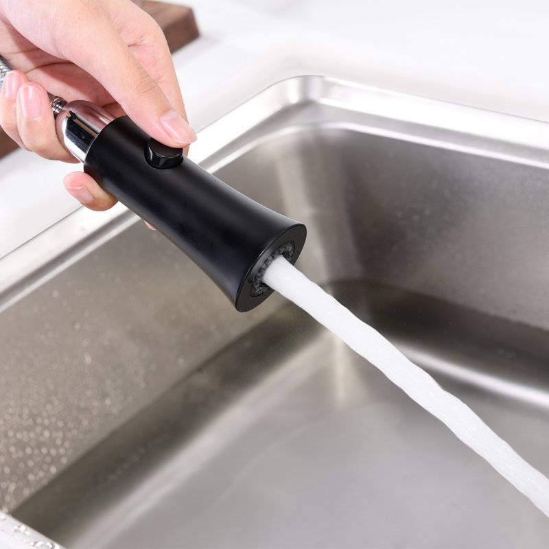 Pull Down Single Handle Kitchen Faucet, Matte Black