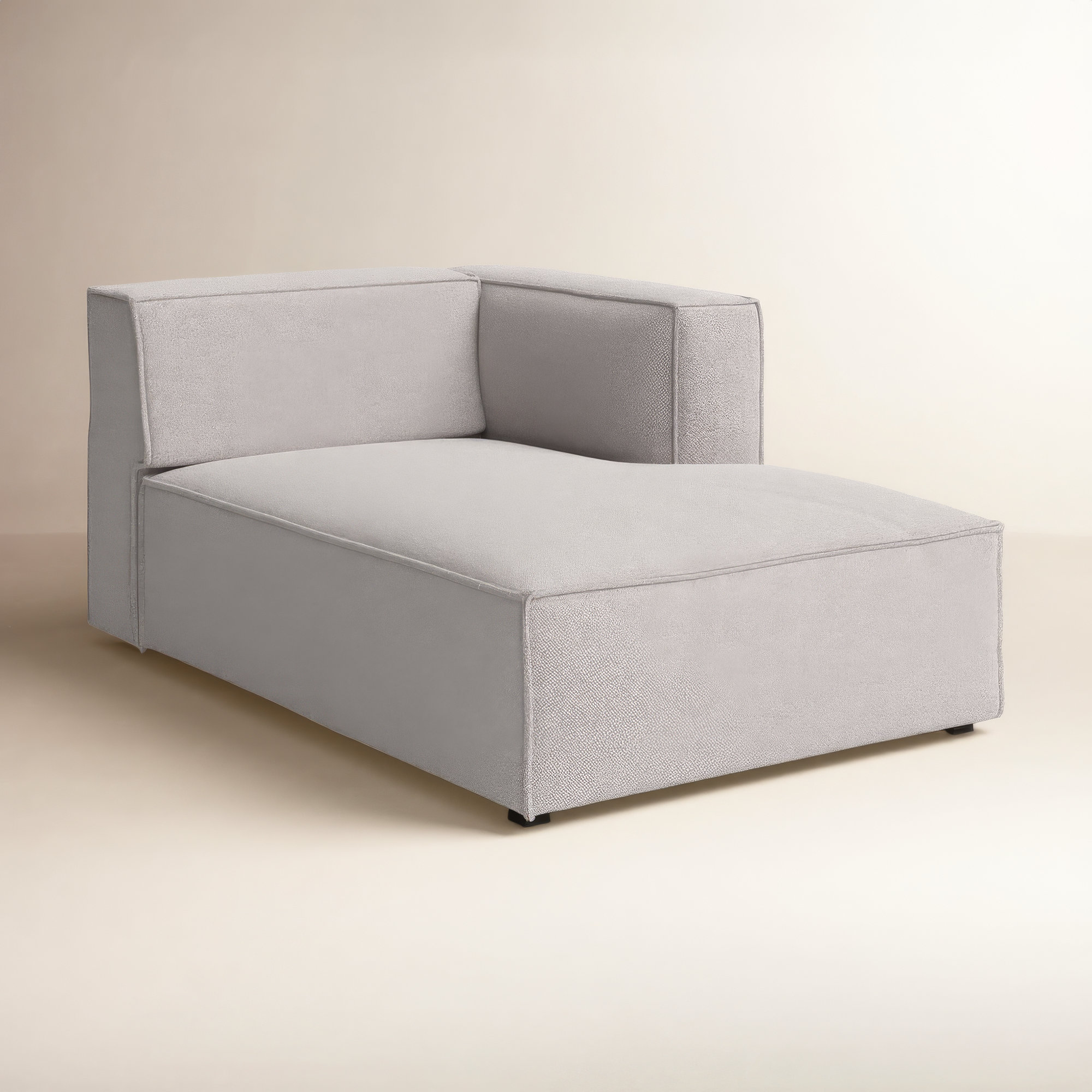 Shonnard Upholstered Chaise Lounge, Right Hand Facing, Taupe Performance Boucle