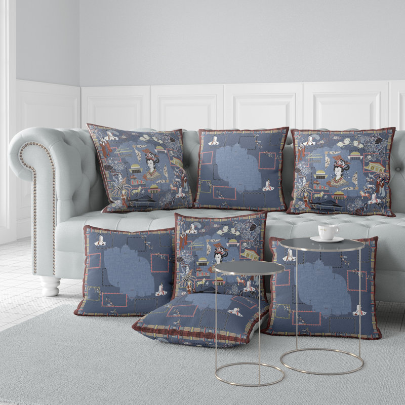 Housse et insert de coussin carré en polyester intérieur / extérieur, gris, 16 po x 16 po