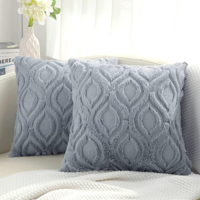 Coussins décoratifs décoratifs 24 x 24, ensemble de 2, housses de coussin en peluche moelleuse, vert