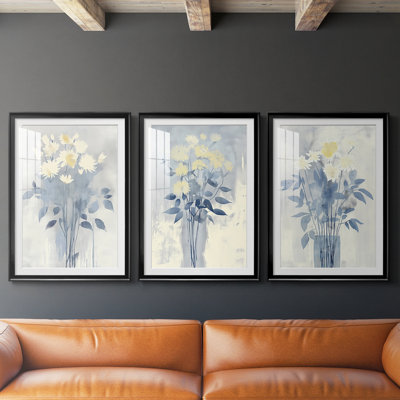FLORAL Series DCLxxxvii - Impression sur mesure avec cadre de qualité supérieure mat - 3 pièces