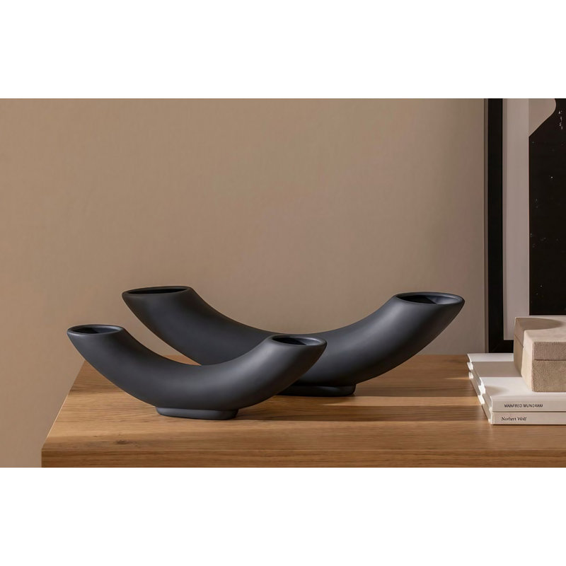 Creeden Ceramic Table Vase, Grey, 36cm H x 10cm W x 5cm D
