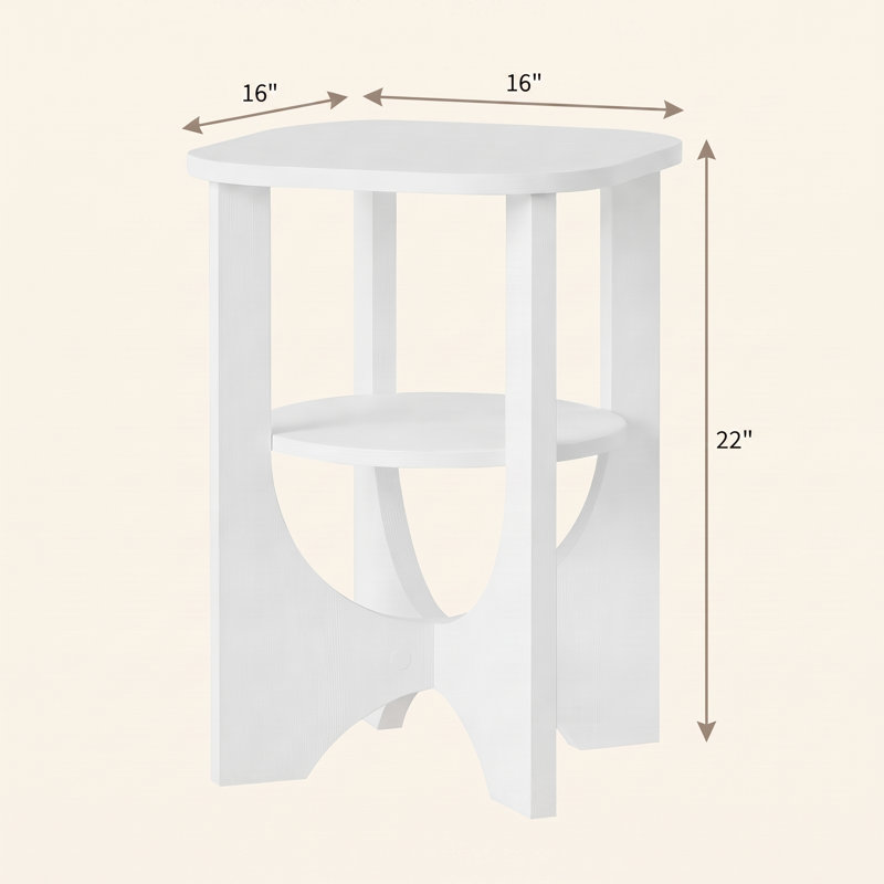 Table de bout à 2 niveaux, Blanc