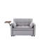 Lit en velours gris - table d'appoint et structure en bois massif avec table, conception moderne, se transforme facilement en lit, positions de confort multiples, qualité pratique et durable