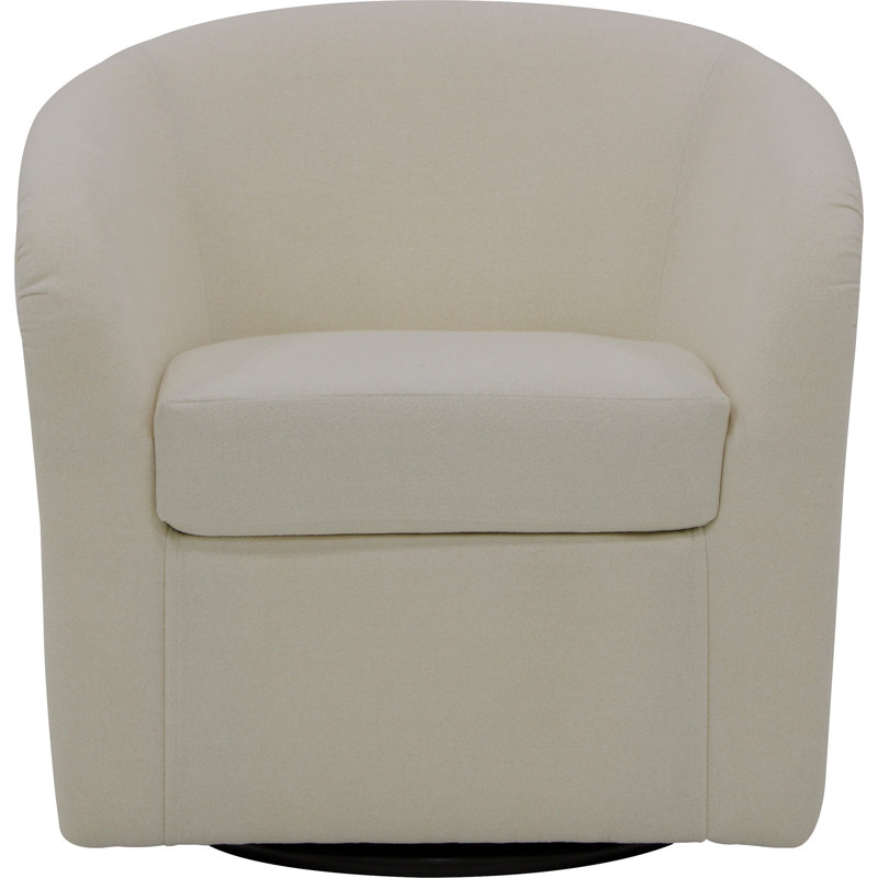 Anrea 30.5" W Polyester Swivel Barrel Chair, Chloe Ice Polyester Blend