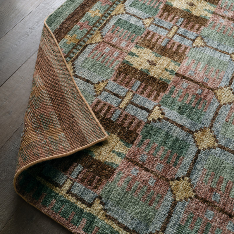 Jaipur Living Romy HAZ02 Handknot Geometric Multicolor/Green Runner (3'X10')