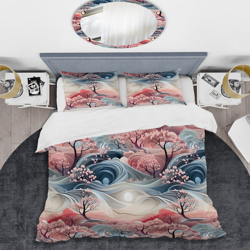 Literie Serene Inner Journey Mediation, Housse de couette pour grand lit et 2 taies décor
