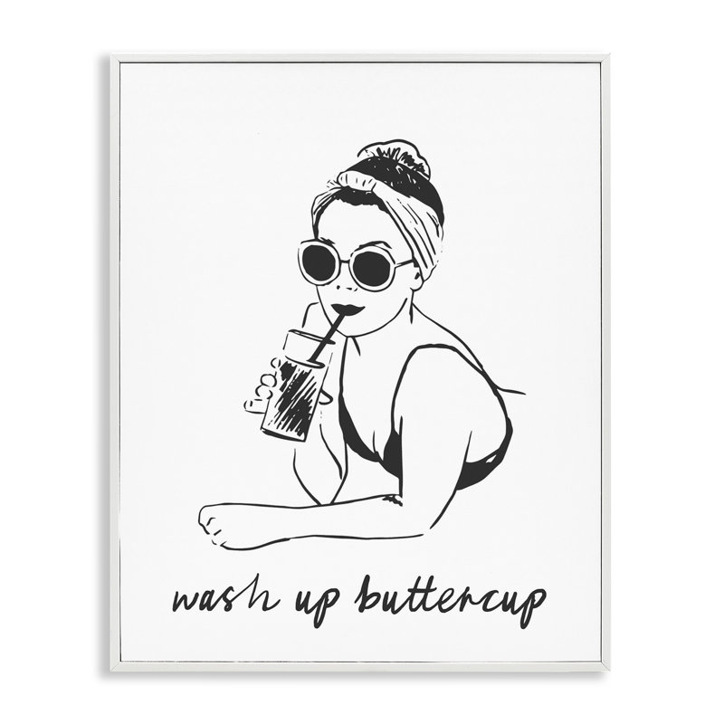 Giclée rétro encadrée par Washed Buttercup, Giclée encadrée blanc bord de mer, H 20 po x l 16 po
