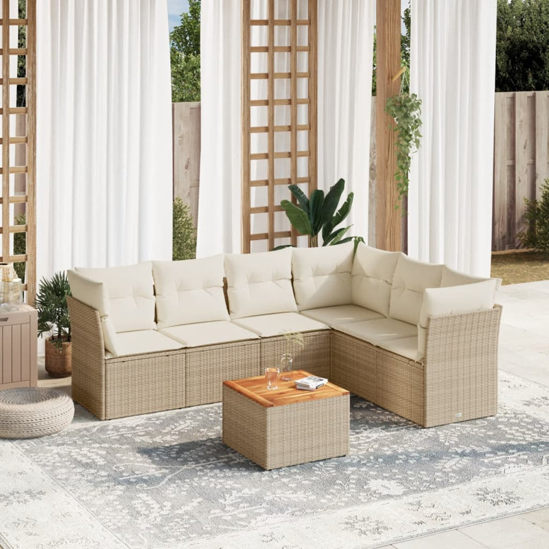 Ensemble de canapé de jardin Vidaxl beige et brun