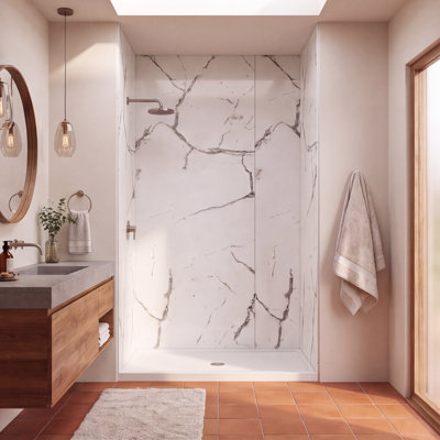 Ensemble de panneau de douche mural en aluminium 3 pièces Titan, 96 po de hauteur