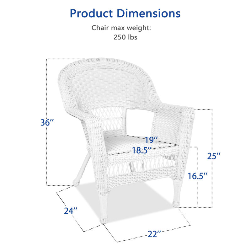 Chaise en osier blanc, Blanc, Simple