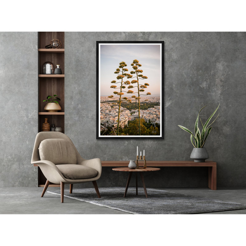 Agave sur les hauteurs d'Athènes II, Noir, H 54,75 po x l 37,5 po x P 1,5 po