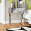 Shilah Mirrored Glass Bedside Table1-Drawer Cross-Legs Side Table Storage Nightstand 40x50cm