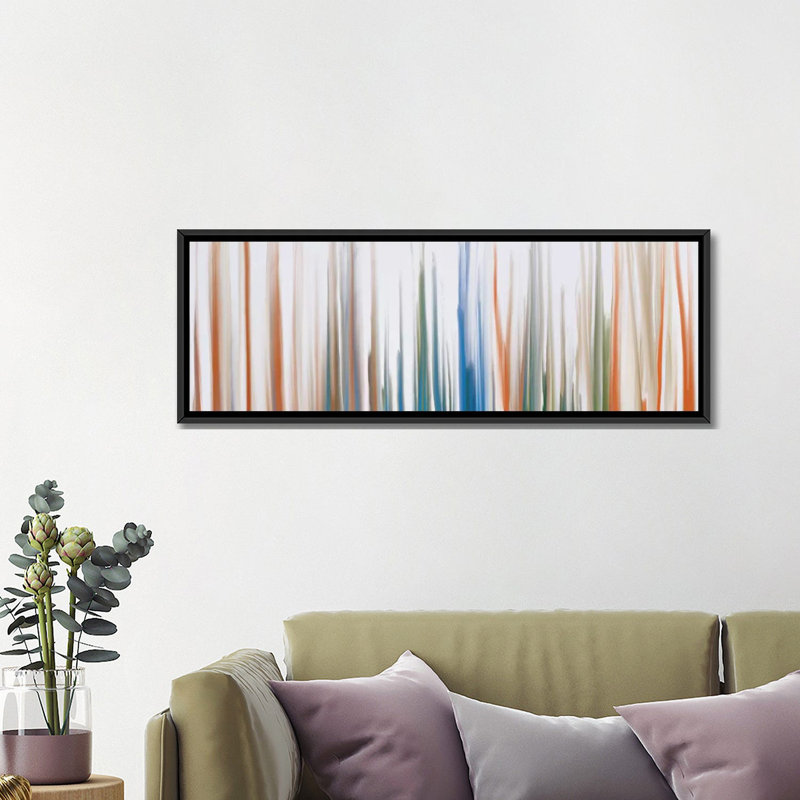 « fluorescence charme », reproduction d’art sur toile tendue, H 16 po x l 48 po x P 1,5 po, Toile avec cadre noir