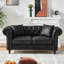 Canapé à 5 places en tissu noir Mid-Century moderne, en rouleau, pour salon, bureau, appartement, bois de pin et rembourré de mousse 3 + 2 places noir