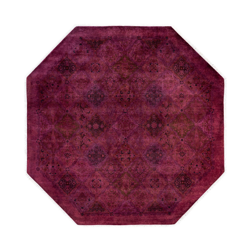 Overdyed One-of-a-Kind 7' 1" X 7' 1" Hand Knotted Area Rug