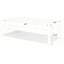 Table basse capitonnée en similicuir avec plateau inférieur en filet et pieds robustes en métal pour plus de durabilité et de style