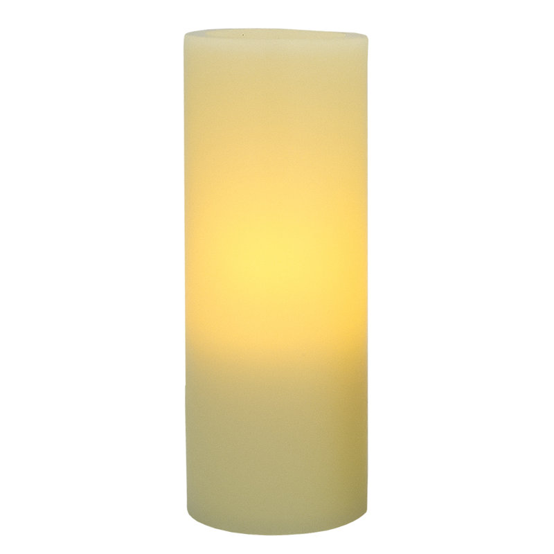 Bougie colonne sans flamme 5 po ivoire