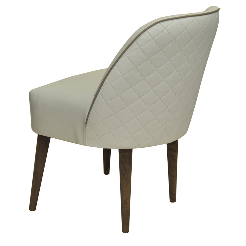 47cm H Upholstered Side Chair in Beige, Cream
