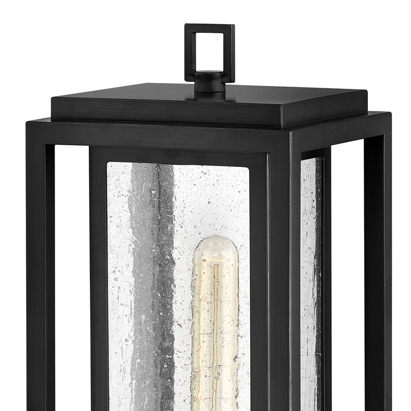 Black Clear Seedy Glass LED Outdoor Pier Mount Light
