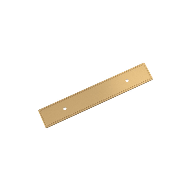 Thoreau 3-3/4 inch (96mm) Center-to-Center Rectangle Champagne Bronze Cabinet Pull Backplate, Champagne Bronze