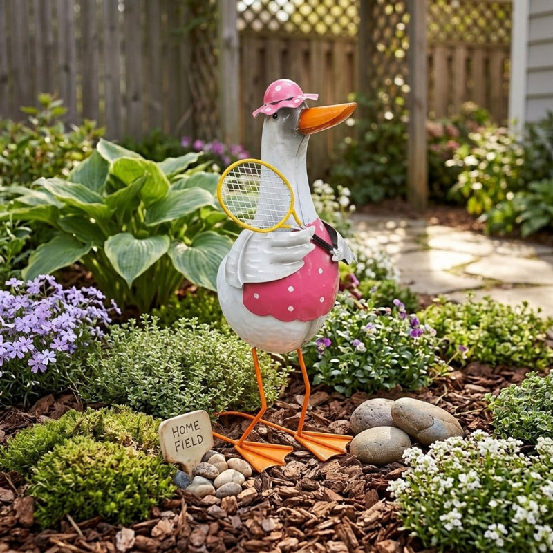 Tin Garden Statue, Pink