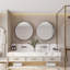 Armoire à pharmacie ronde avec cadre en métal 31,5 pouces avec miroir et tablettes réglables avec rangement pour salle de bain et rangement pour salle de bain-519950524