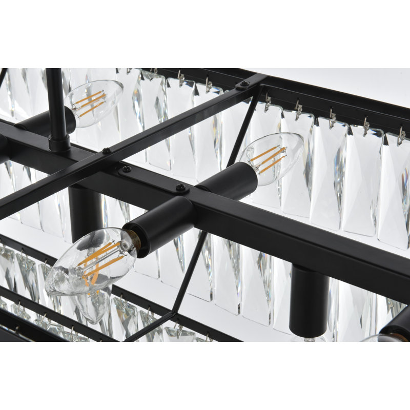 Iva 48 inch Rectangular Chandelier , Black