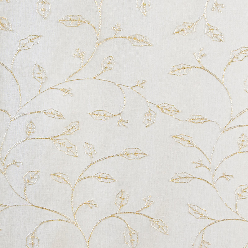 Paire de rideaux Wycoco à broderie métallique et ourlet passe-tringle transparents de Noël, Doré, L 37 po x L 84 po