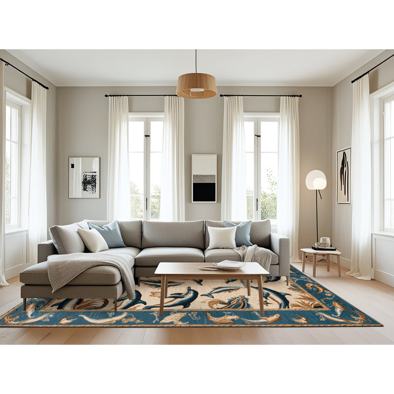 Tapis gris français lavable à la machine, Rectangle 8 pi x 10 pi